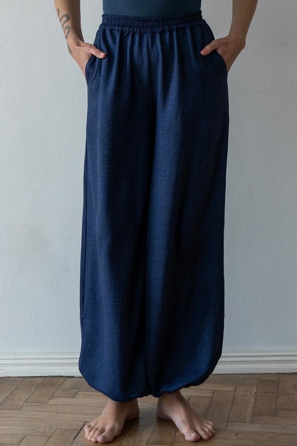 Брюки Forly Denim блумеры из льна M/L Синий (LN0092-13-09_M/L)