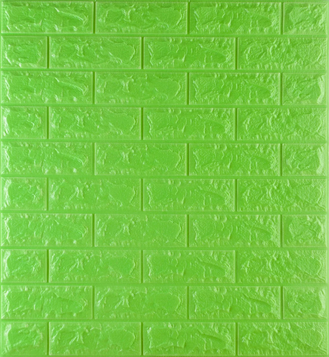 Самоклеюча 3D панель Sticker Wall декоративна під цеглу 700х770х7 мм Зелений