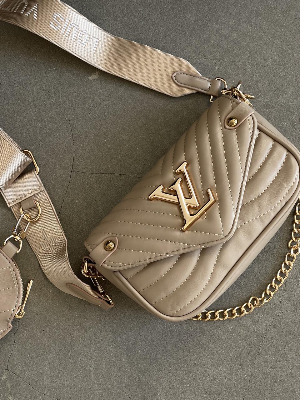 Сумка женская Louis Vuitton Wave Multi Pochette mini клатч через плечо Бежевый (2538478515)