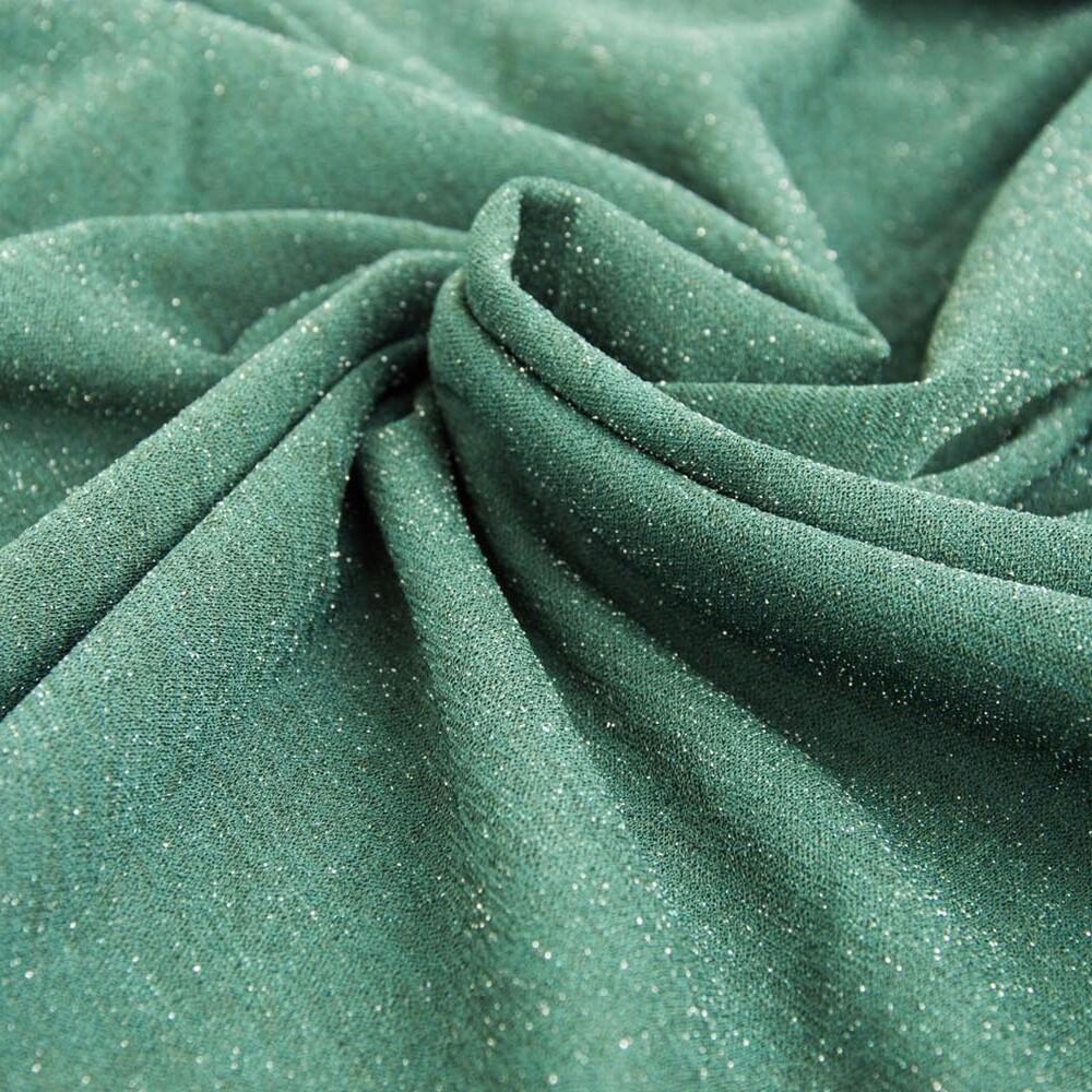 Ткань трикотаж Мона с металликом V-7 Темно-зеленый (12600)