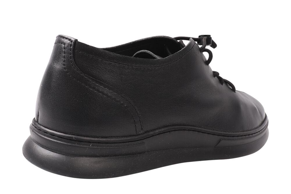 Кеди чоловічі Rondo зі шкіри на низькому ходу на шнурівці р. 42 Чорний (30-21DTC) - фото 4