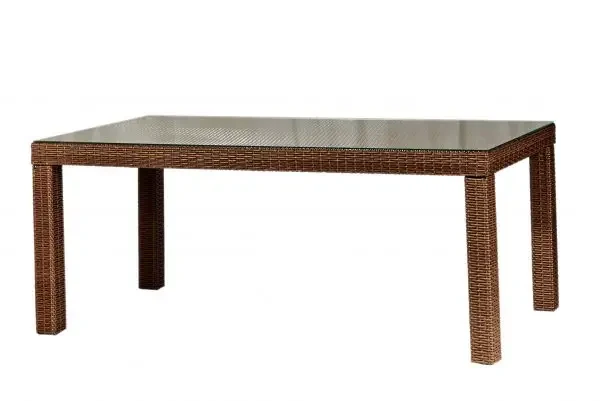 Стол садовый Калифорния плетеный из техноротанга со стеклянной столешницей на металлическом каркасе 160х90 см (Z1CNT00009248) - фото 4