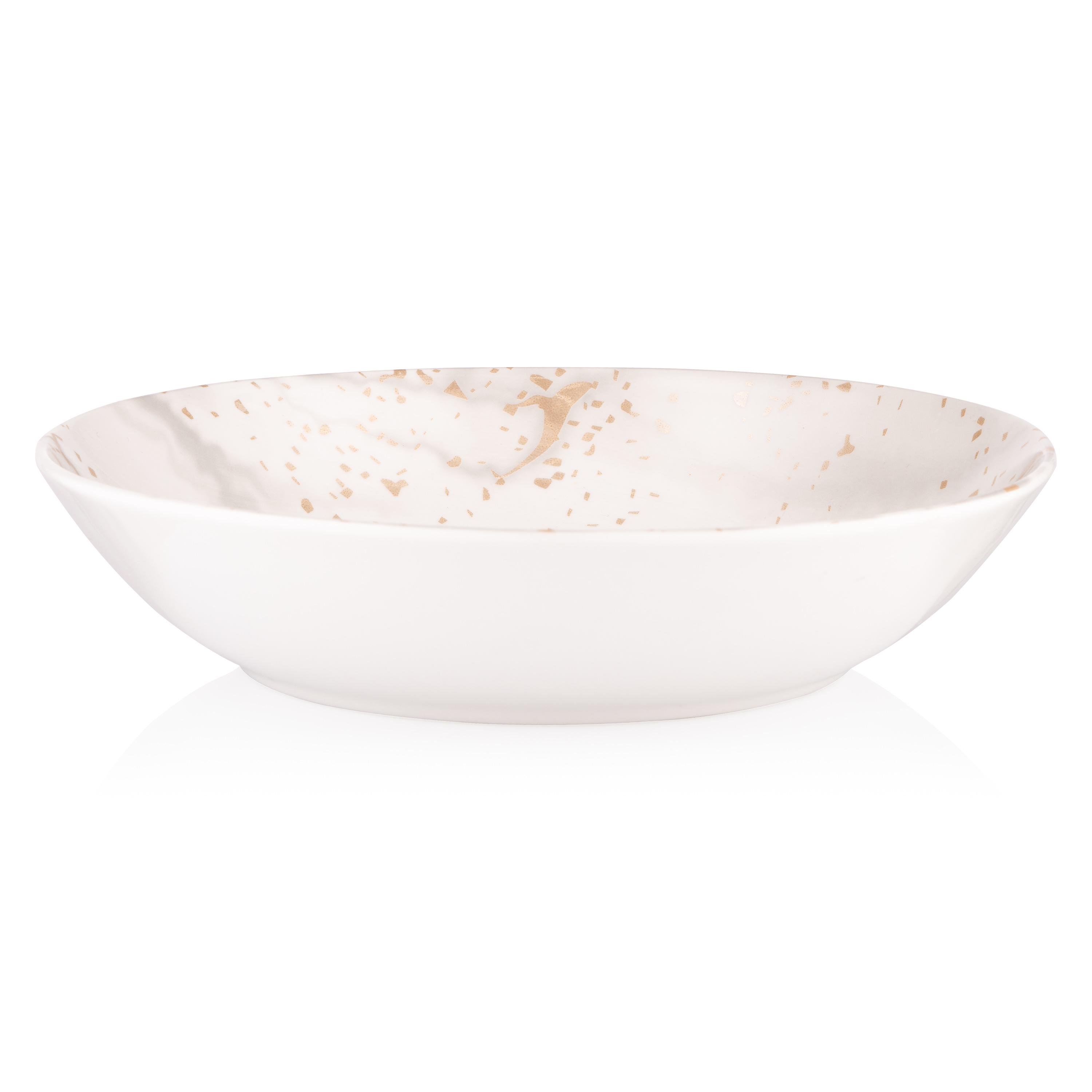 Тарелка суповая Ardesto AR0920S Sparkle 20 см 710 мл фарфор Белый/Бежевый (622541)