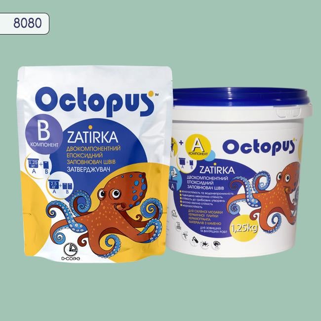 Затирка для плитки Octopus Zatirka 8080 епоксидна 1,25 кг