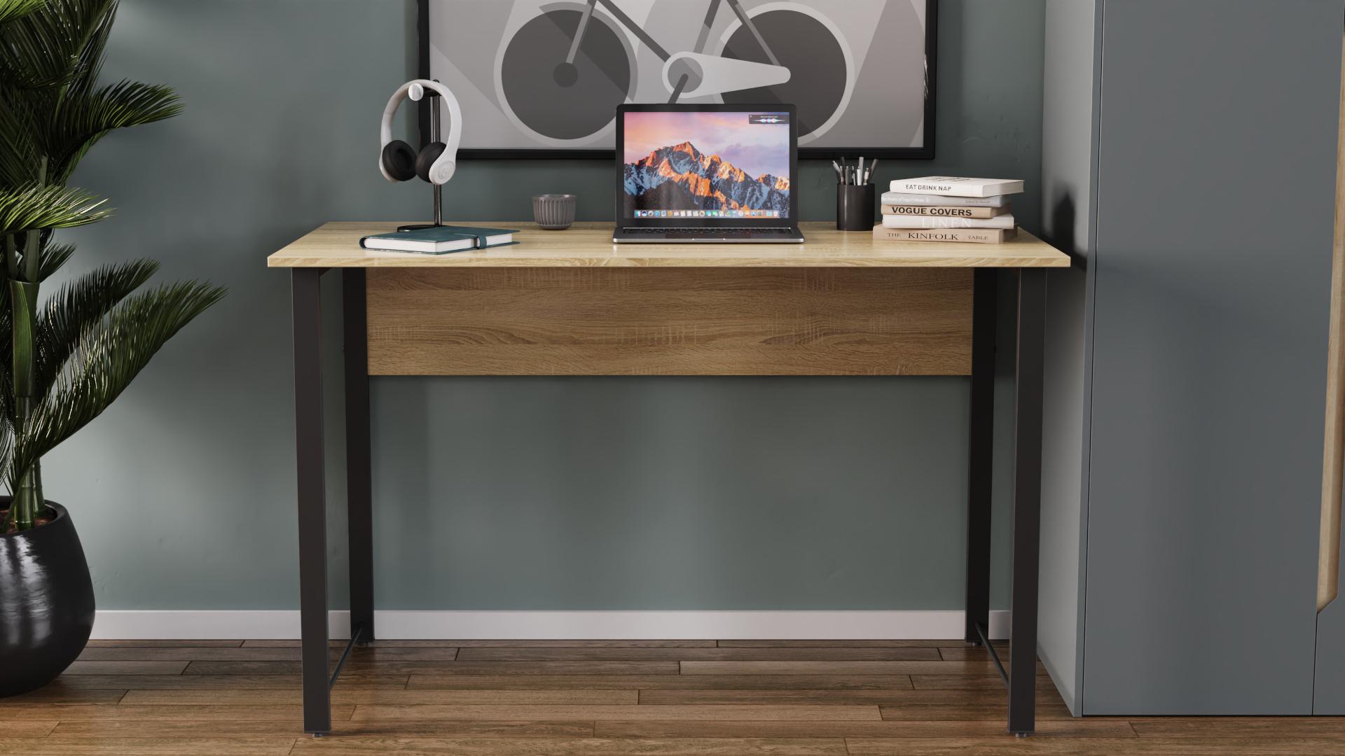 Комп'ютерний стіл Ferrum-decor Курт ДСП 16 мм 75x140x70 см Чорний/Дуб Сонома (FRD-103943) - фото 3 Комп'ютерний стіл Ferrum-decor Курт ДСП 16 мм 75x140x70 см Чорний/Дуб Сонома (FRD-103943) - фото 3