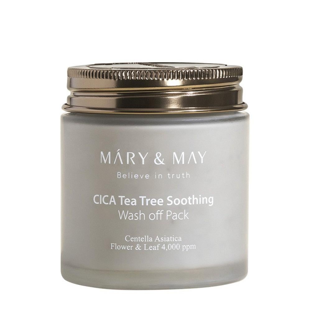 Маска для лица глиняная с экстрактами центеллы и чайного дерева Mary&May Cica Tea Tree Soothing Wash off Pack 125 г