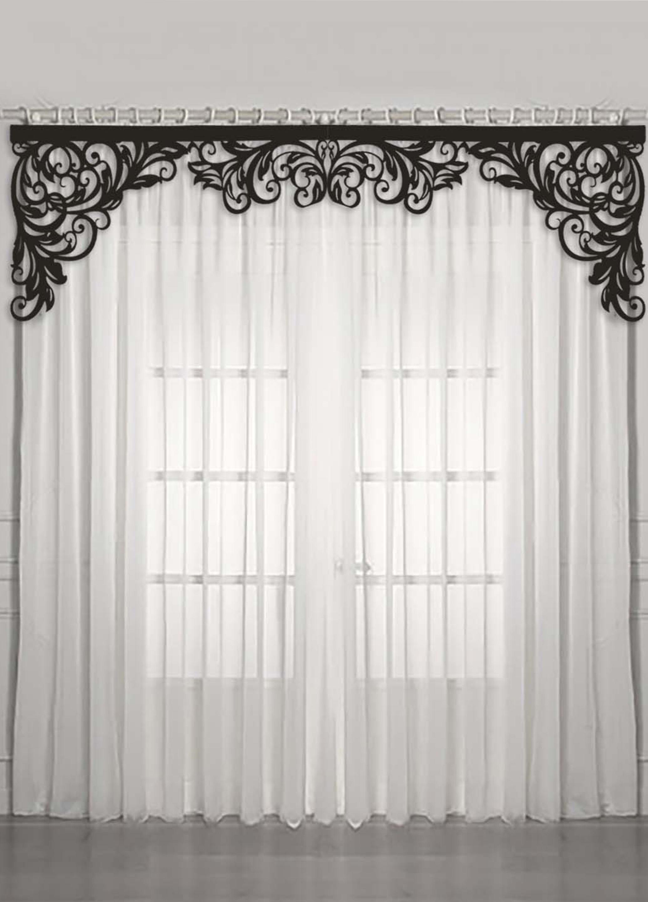 Ламбрекен ажурный жесткий Firanka Ажур М034 2 м Шоколадный/Венге (142 5л)