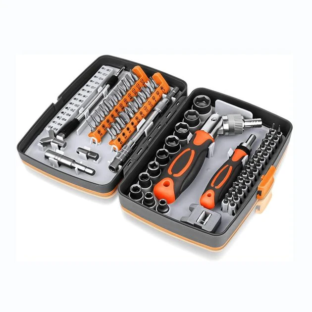 Набор ручного инструмента универсальный с трещоткой и насадками многофункциональный 68в1 в кейсе
