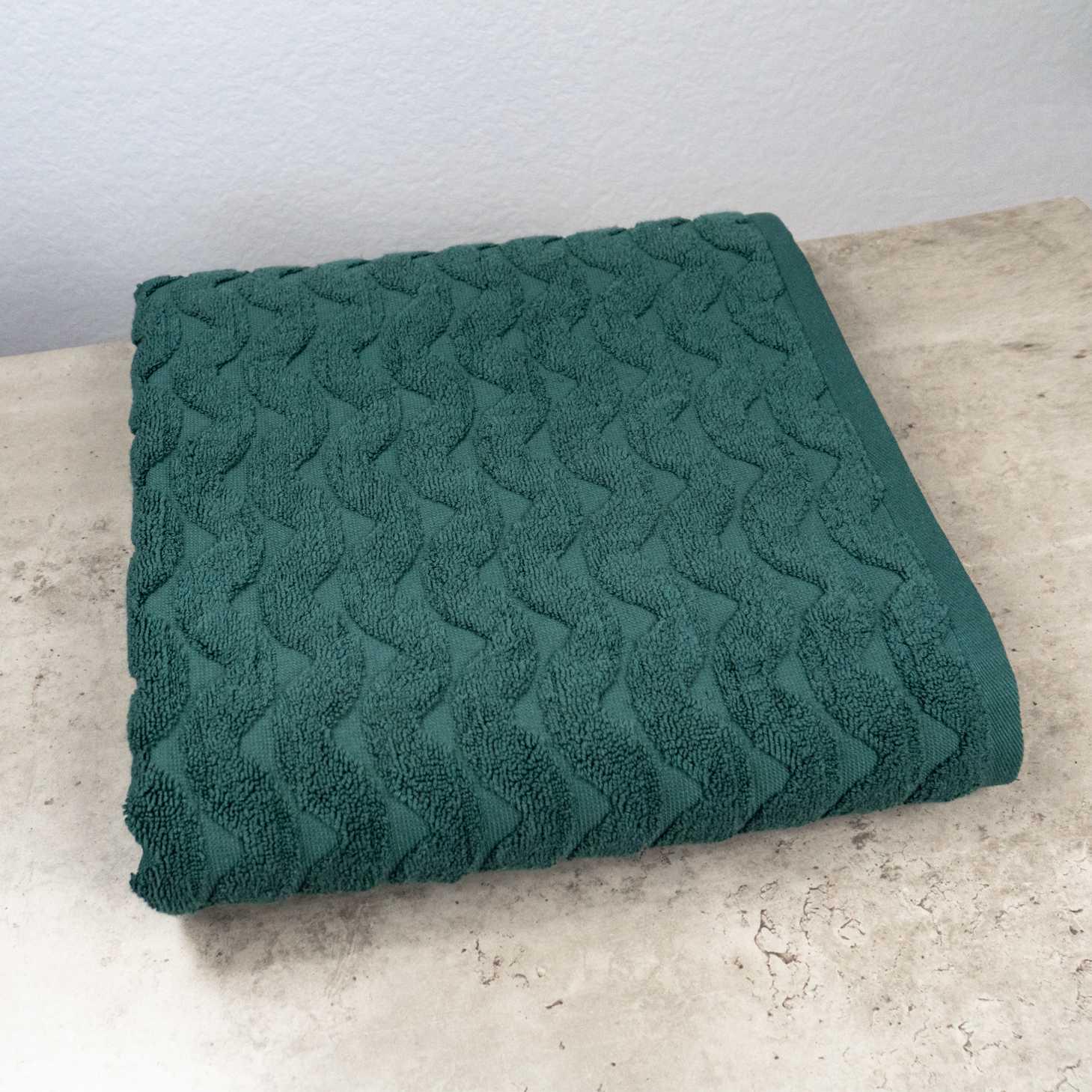 Полотенце банное GM Textile Волна жаккардовое 100х150 см Зеленый (500-150-Wave-green)