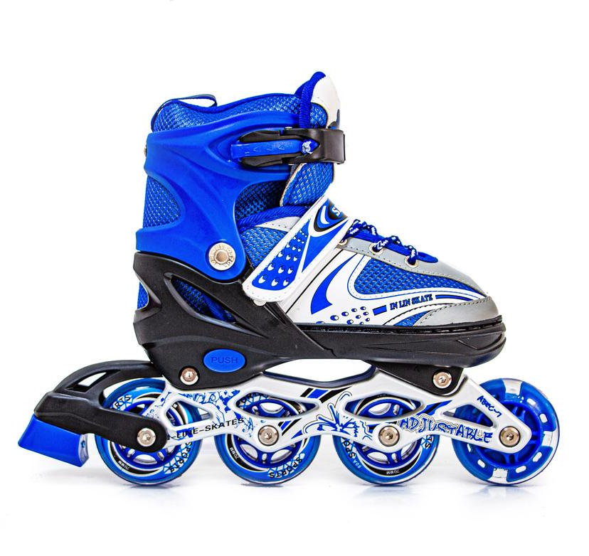 Дитячі ролики Happy підсвічування коліс р. 30-33/34-37/38-42 Синій (1454421173) - фото 1