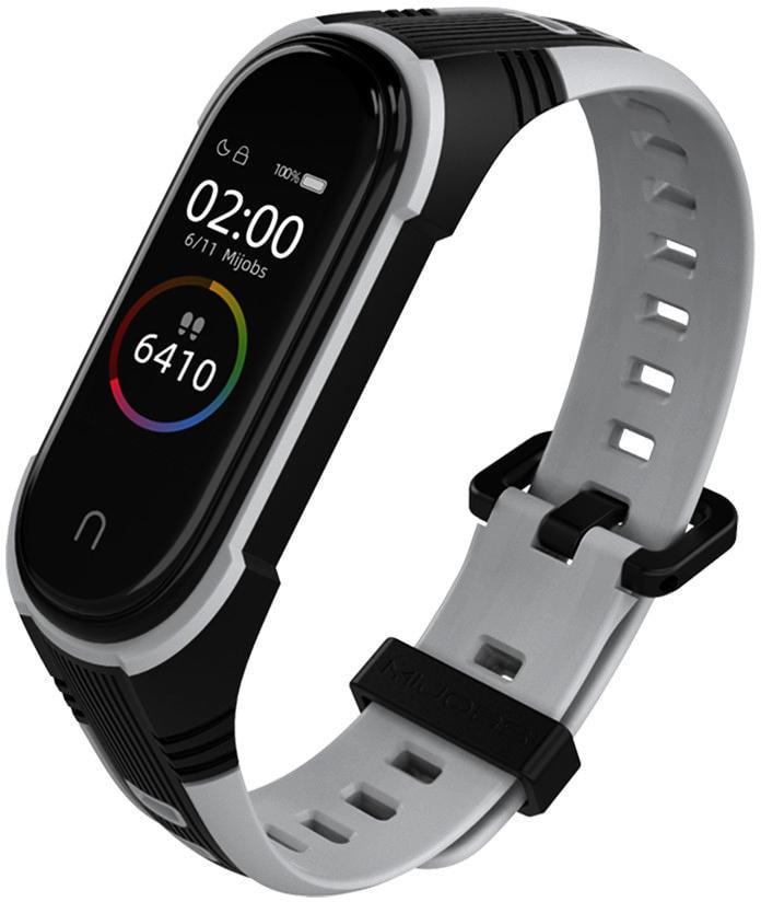 Ремешок Mijobs Sport для Mi Band 5/6 Black-Grey (15089)