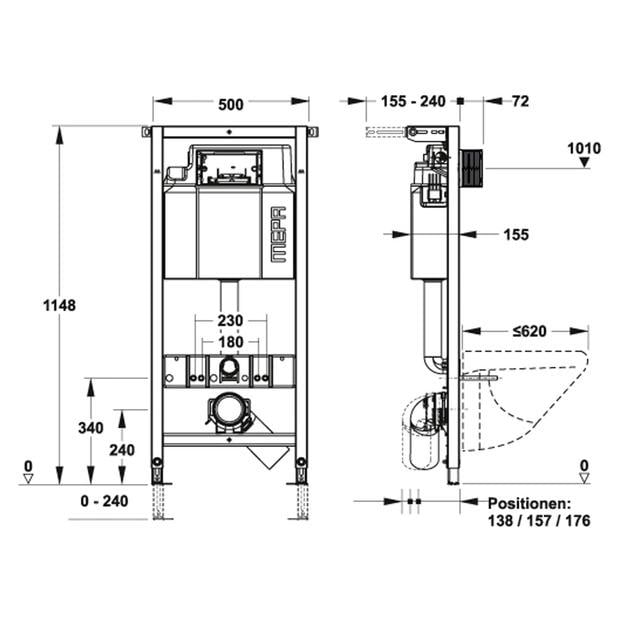 Комплект инсталляции REHAU MEPA P31 с подвесным квадратным унитазом Ternio Tornado Smart Duroplast/Soft-close (TTQ299S97004RM) - фото 15