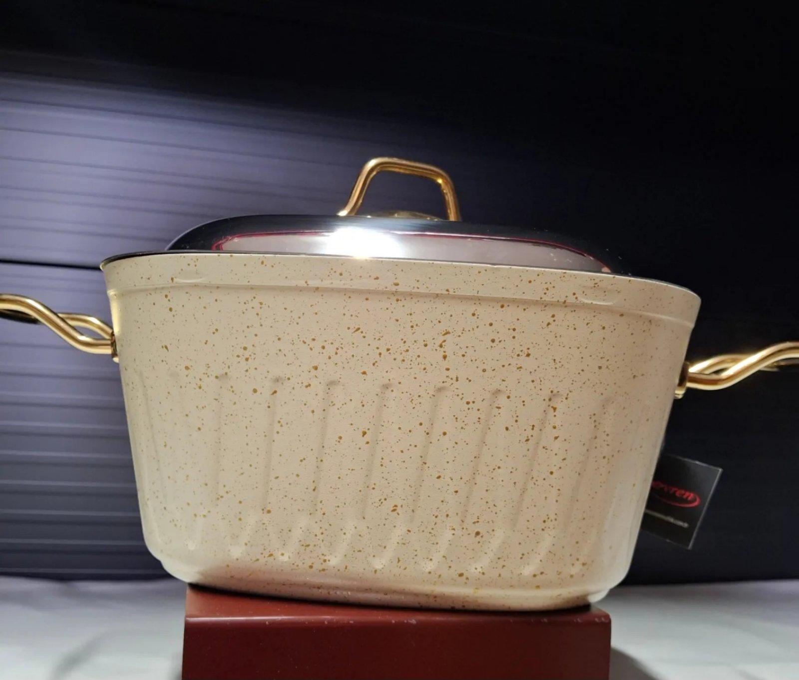 Набор кастрюль и сковороды Evren 9 предметов квадратные Кремовый (4093\2) - фото 2