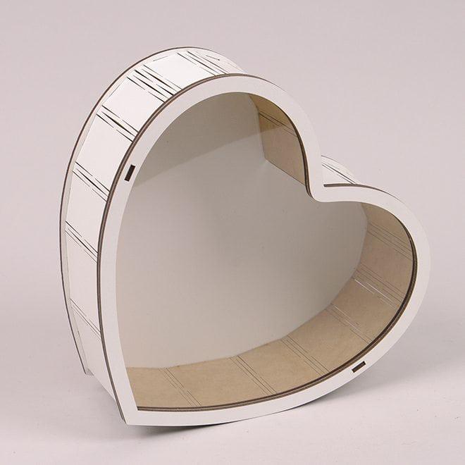 Коробка подарочная Flora Сердце с прозрачной крышкой Белый (33289) - фото 3 Коробка подарочная Flora Сердце с прозрачной крышкой Белый (33289) - фото 3