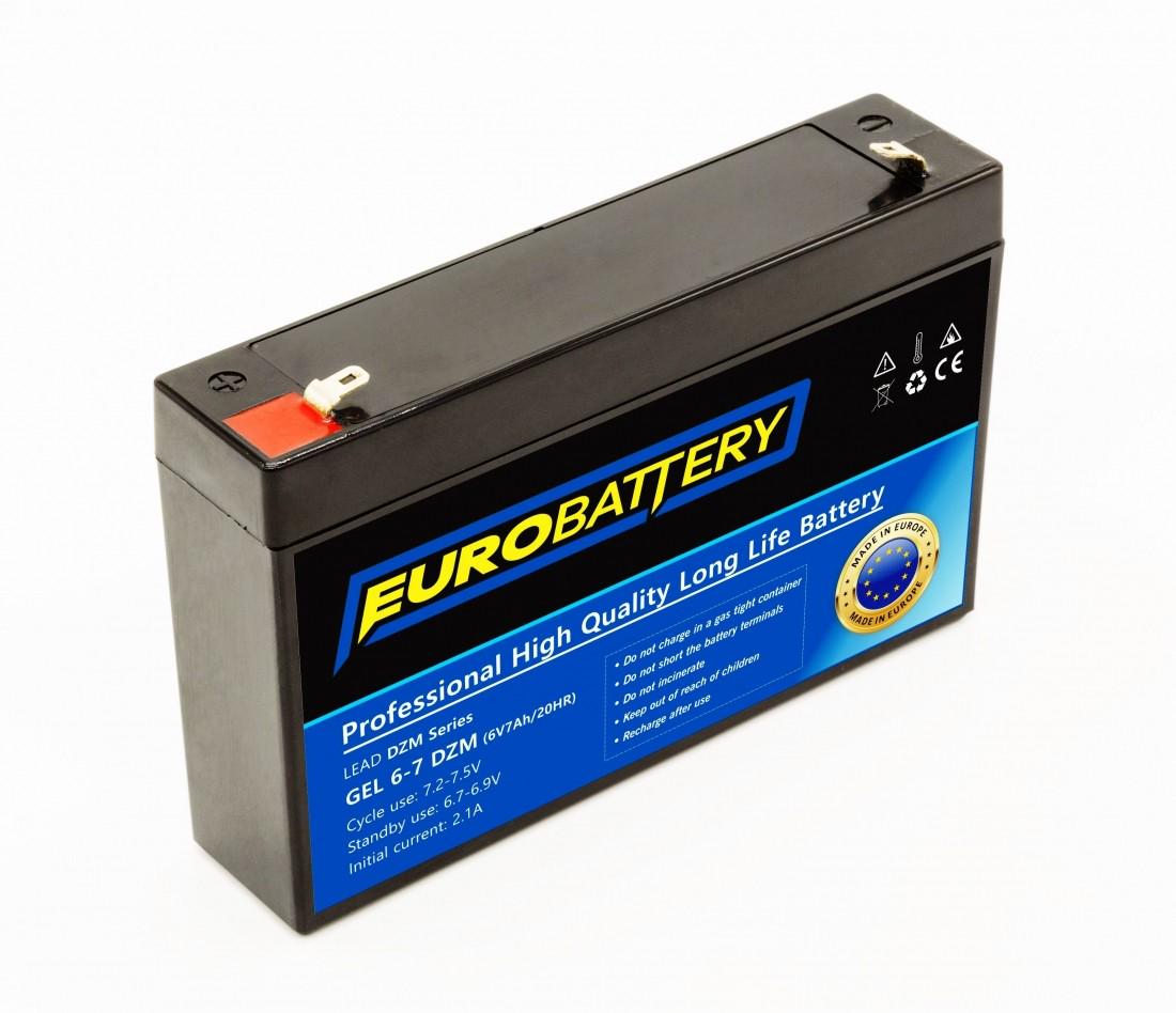 Аккумулятор гелевой для ИБП EuroBattery GEL 6-7 DZM 6V 7Ач (707)