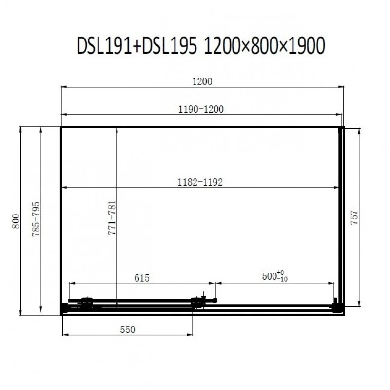 Душова кабіна Dusel DSL191+195B двері розсувні/скло прозоре 120х80х190 Black Matt (519128) - фото 3