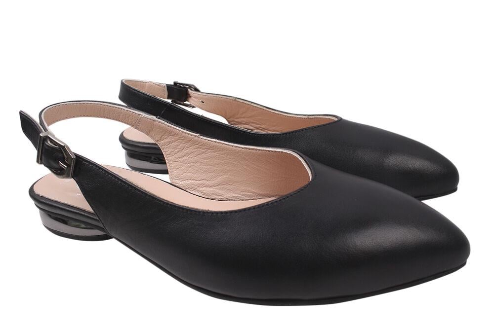 Туфли Aquamarin на низком ходу женские из кожи р. 38 Черный (1777-20LTC)