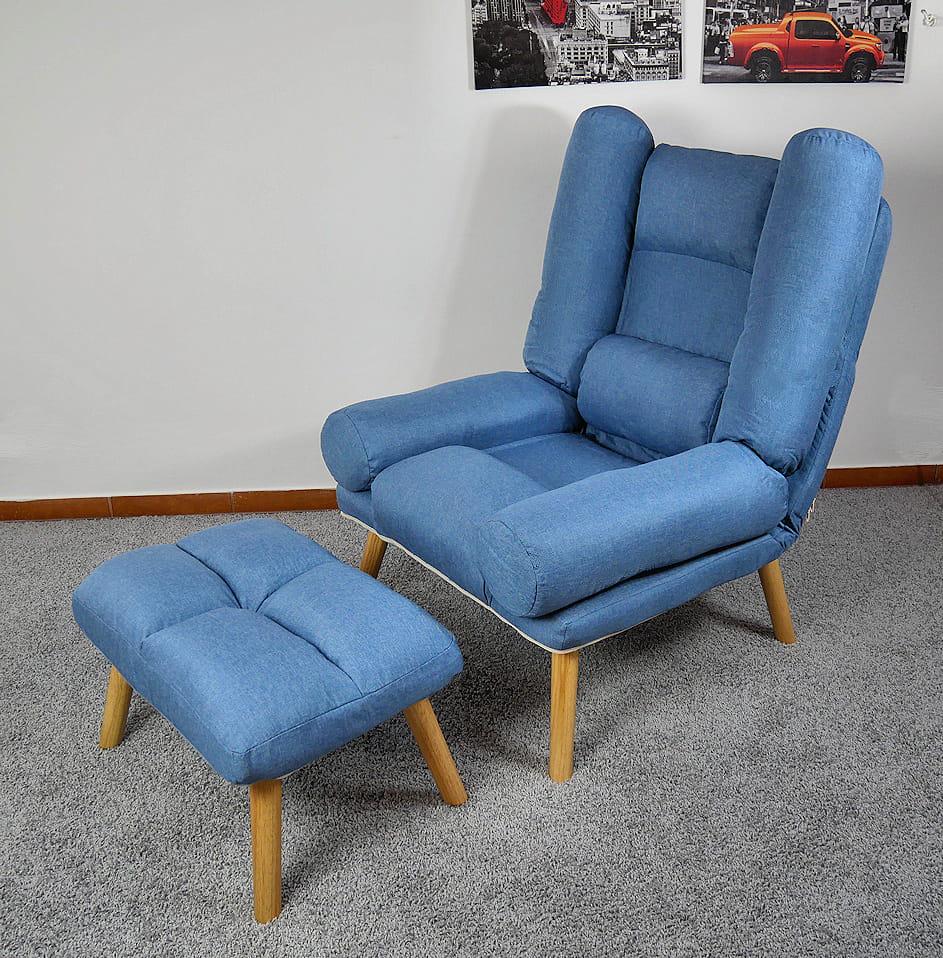 Кресло раскладное Uszak DIOR с подставкой для ног Синий (11910590) - фото 2 Кресло раскладное Uszak DIOR с подставкой для ног Синий (11910590) - фото 2