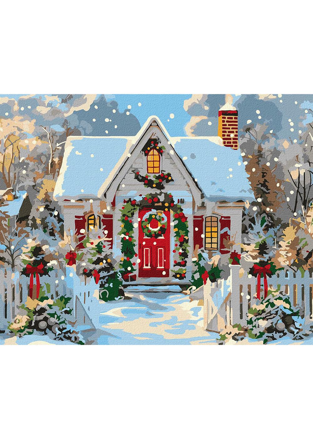 Картина по номерам ИДЕЙКА Рождественский домик 40х50 см (KHO6358)