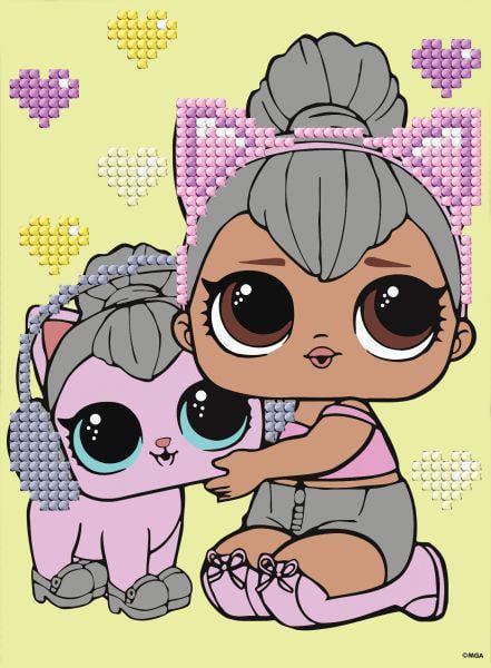 Алмазная мозаика с частичной выкладкой Ideyka LOL Surprise! Kitty Queen With Kitty Kitty 15х20 см (Id-AML1206)