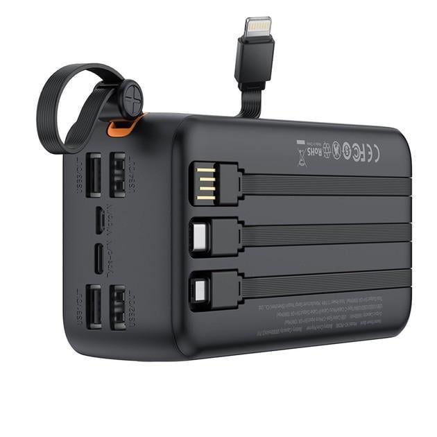 Повербанк Xo PR280 со встроенным кабелем 4в1 USB-C/iP 30000 mAh Черный (2732358766)