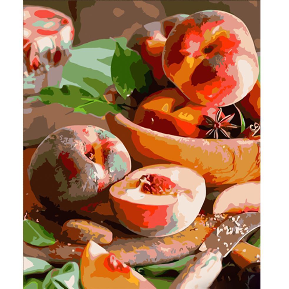 Картина по номерам Strateg Премиум Сочные персики 40x50 см (HH082)