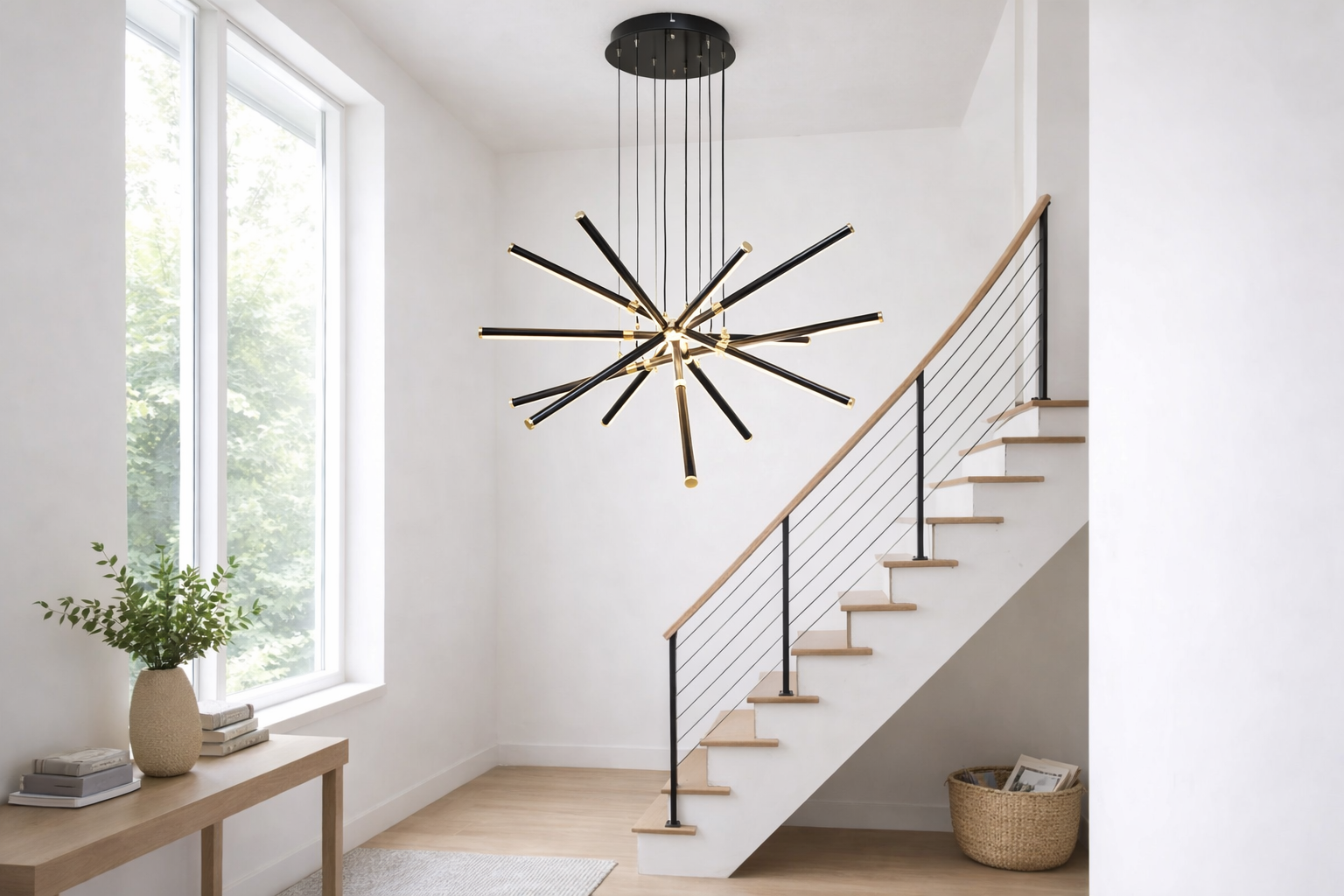 Люстра Level Light LED 3 режима освещения 150W (20249/6BK/GD)