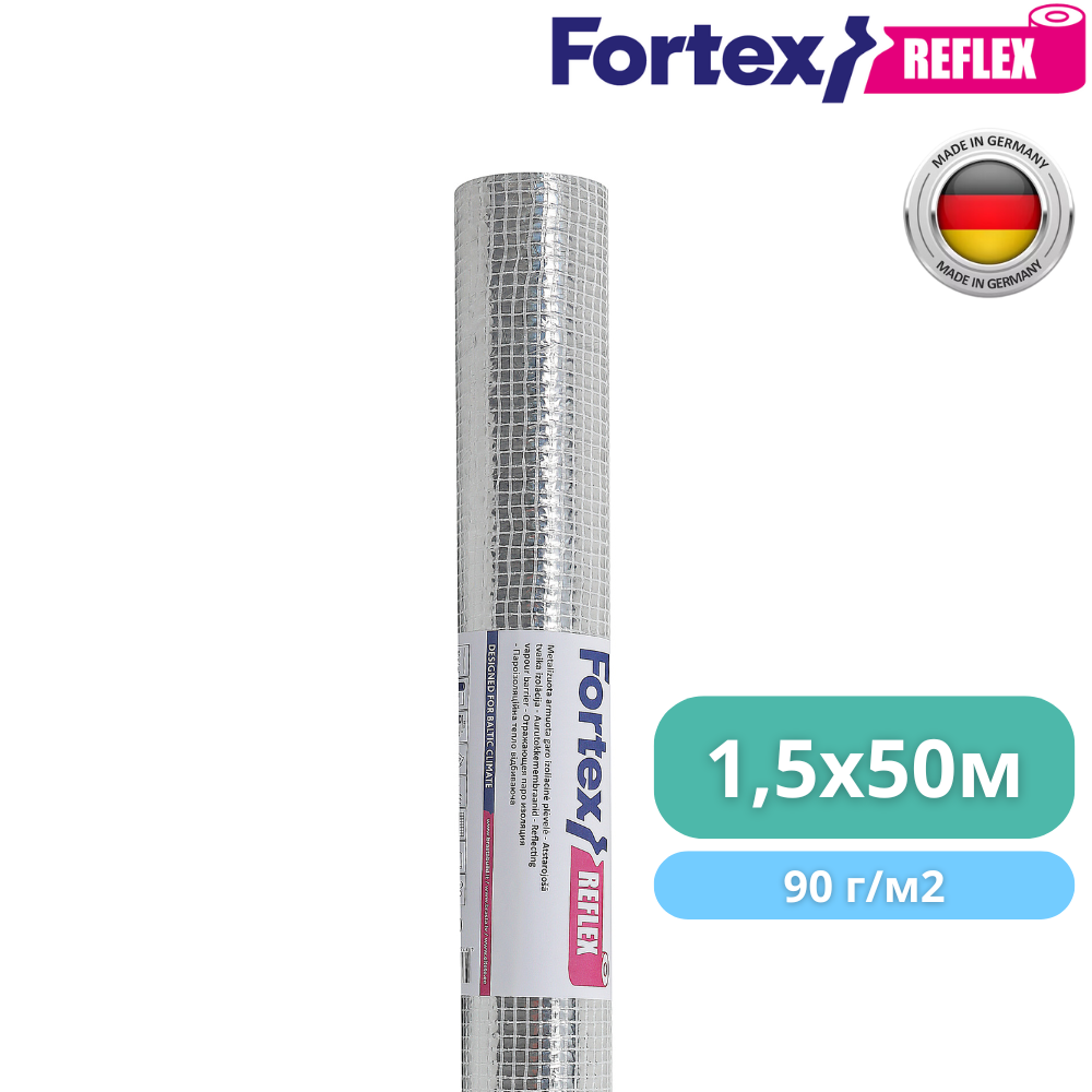 Плівка пароізоляційна Fortex Reflex армована 1,5 м x 50 м 75 м2 90 г/м2 (340011) - фото 6