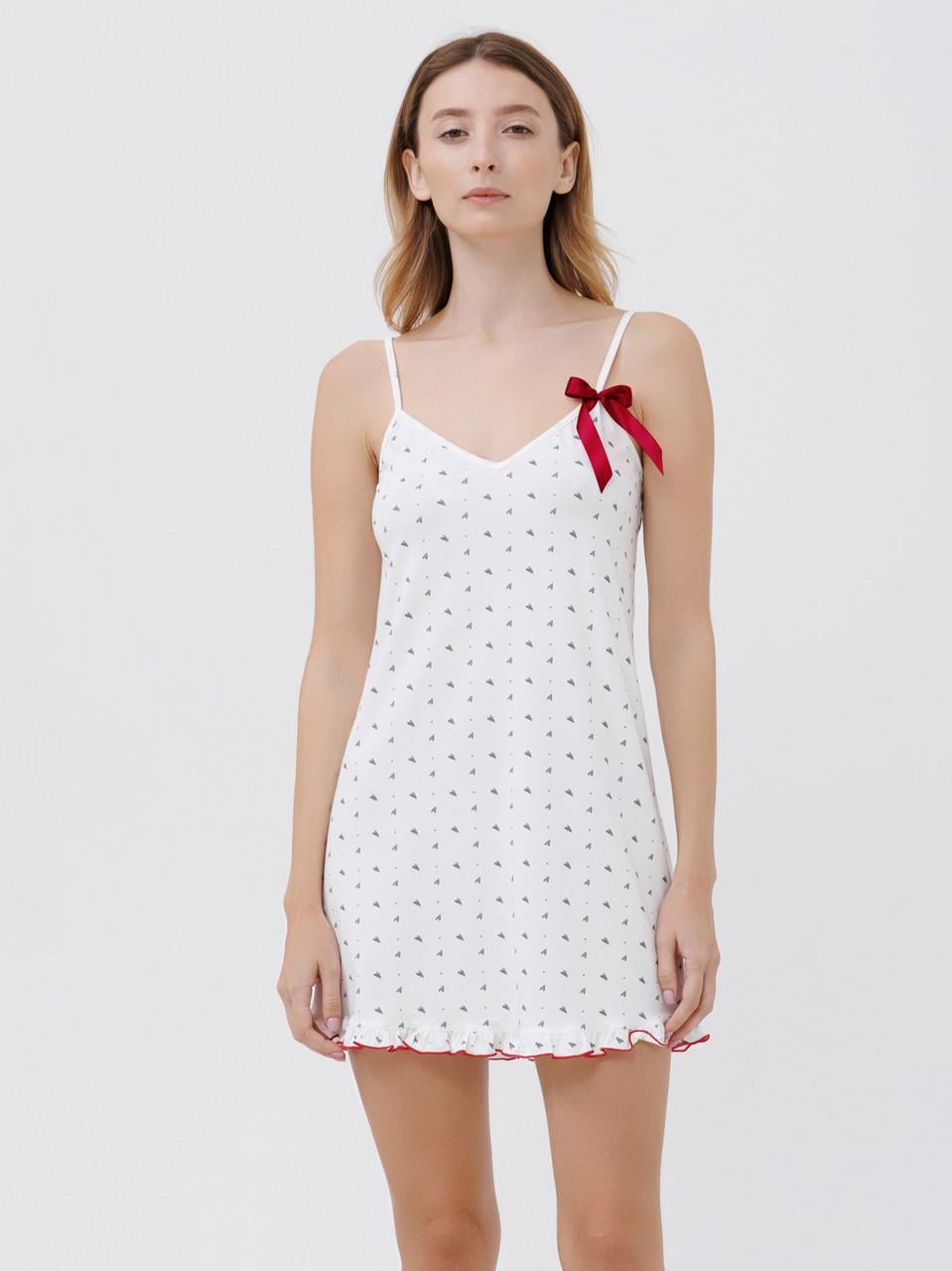 ночная сорочка женская Roksana на тонких бретельках S Белый (2529499266)