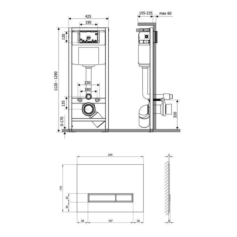 Набор инсталляция Q-tap Nest ST 4в1 с линейной панелью смыва (VRM00040861) - фото 2