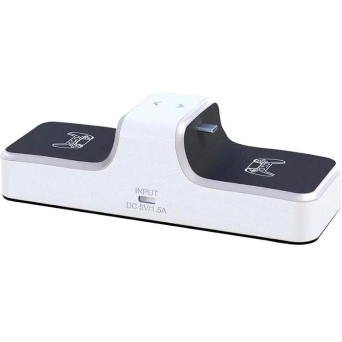 Зарядна станція BYIT CH5-1 з LED для PS5 DualSense Black/White (LP15709)