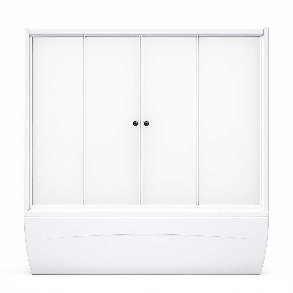 Штора на ванну скляна KO&PO F 170 W розсувні двері матове скло 170х140 см Білий (C10648) - фото 2 Штора на ванну скляна KO&PO F 170 W розсувні двері матове скло 170х140 см Білий (C10648) - фото 2