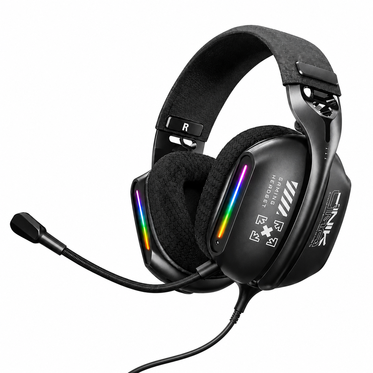 Игровая гарнитура Onikuma X12 с RGB подсветкой/микрофоном и регулировкой громкости проводная