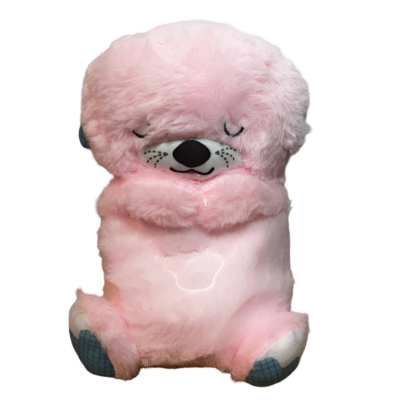 Мягкая игрушка для сна Спящая выдра с музыкой и светом Розовый (XE62-4)