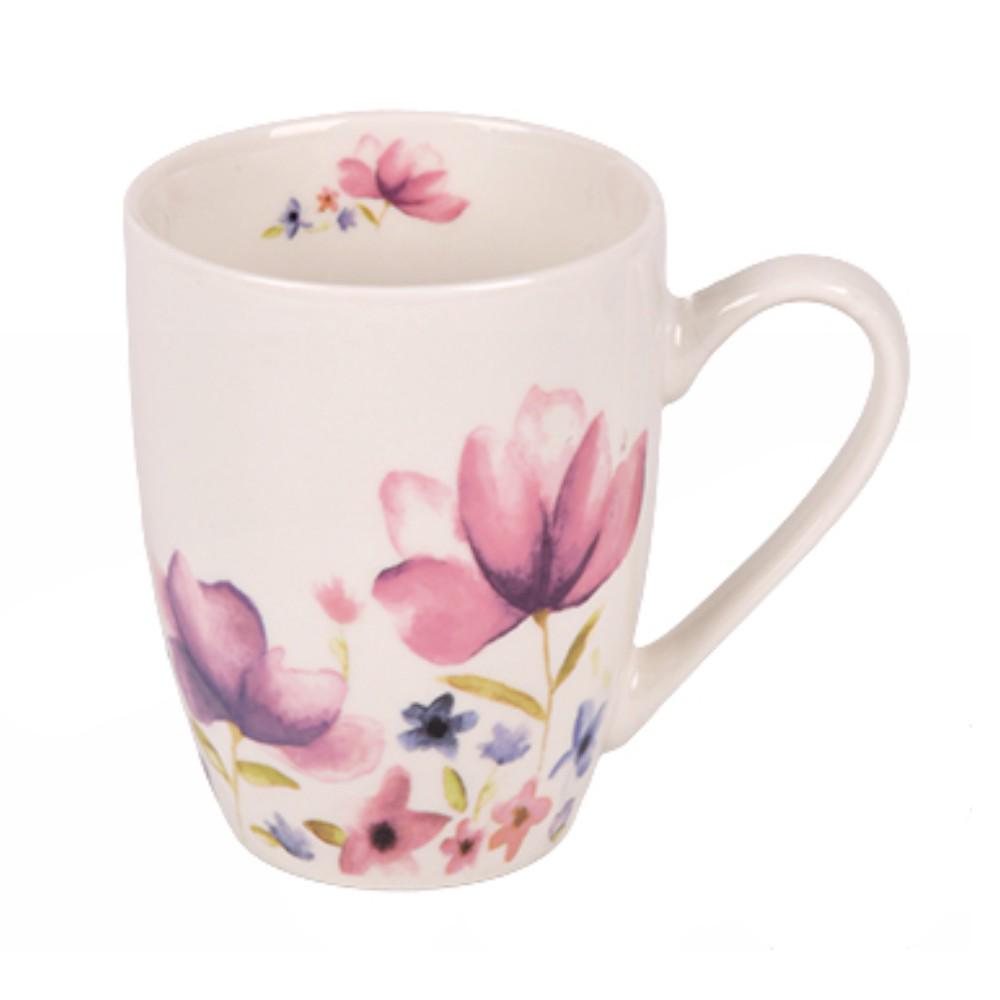 Чашка керамическая Flowers R35779 разноцветная с цветочным рисунком 360 мл (643784)
