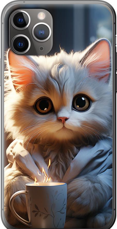 Чехол на iPhone 11 Pro Max White cat (5646u-1723-42517)