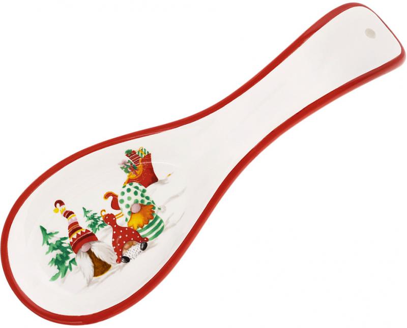 Подставка под ложку керамическая Гномы с подарками 23 см (BD-DM109-X)