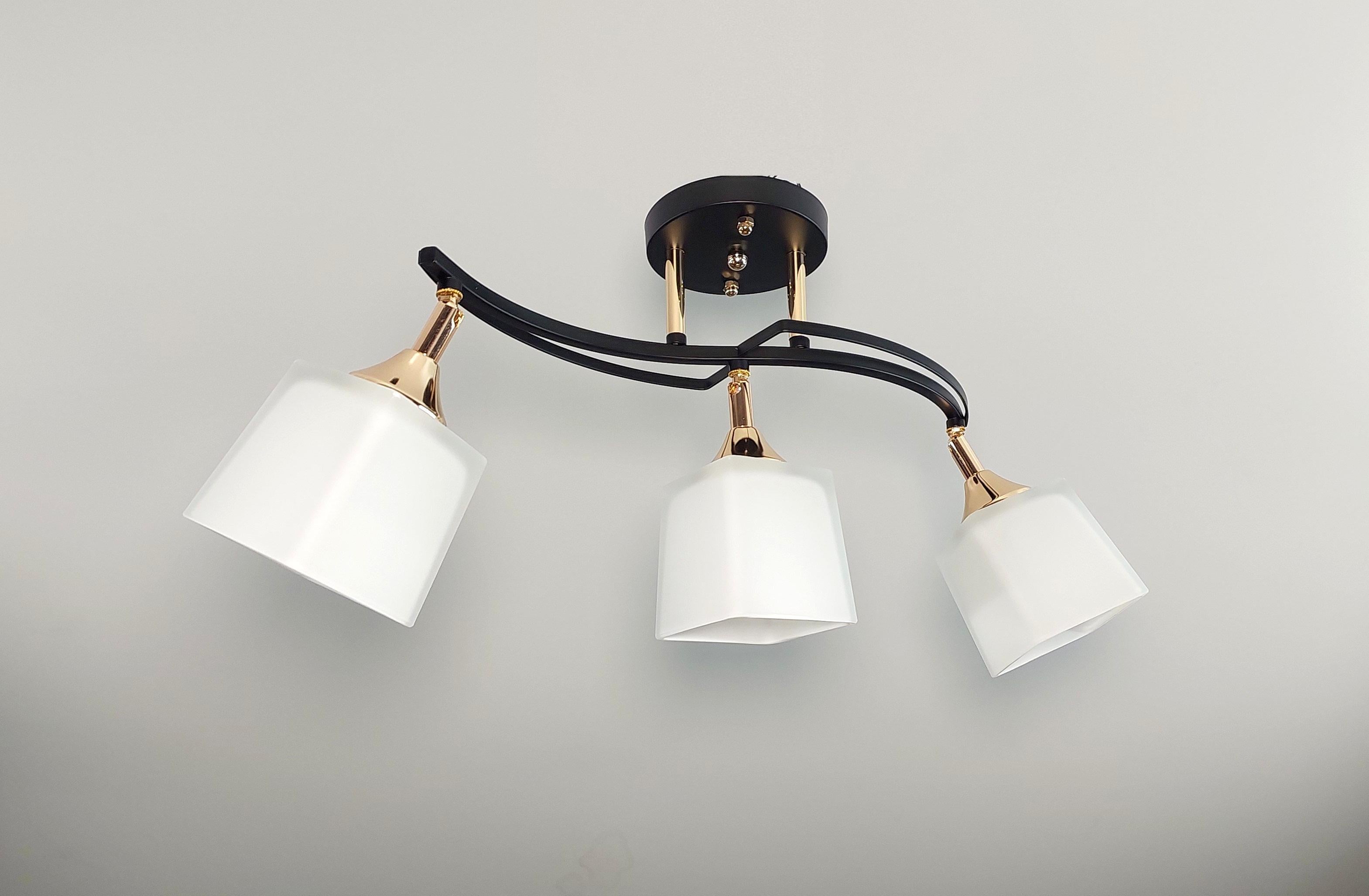 Люстра потолочная 3 поворотных плафона Черный (3035/3)