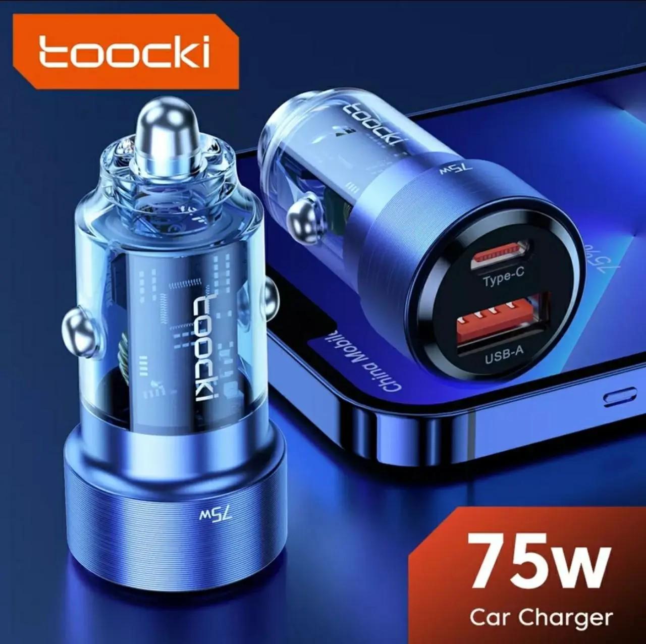 Зарядное устройство автомобильное Toocki 75W Type-C 45W + USB 30W (230035) - фото 4