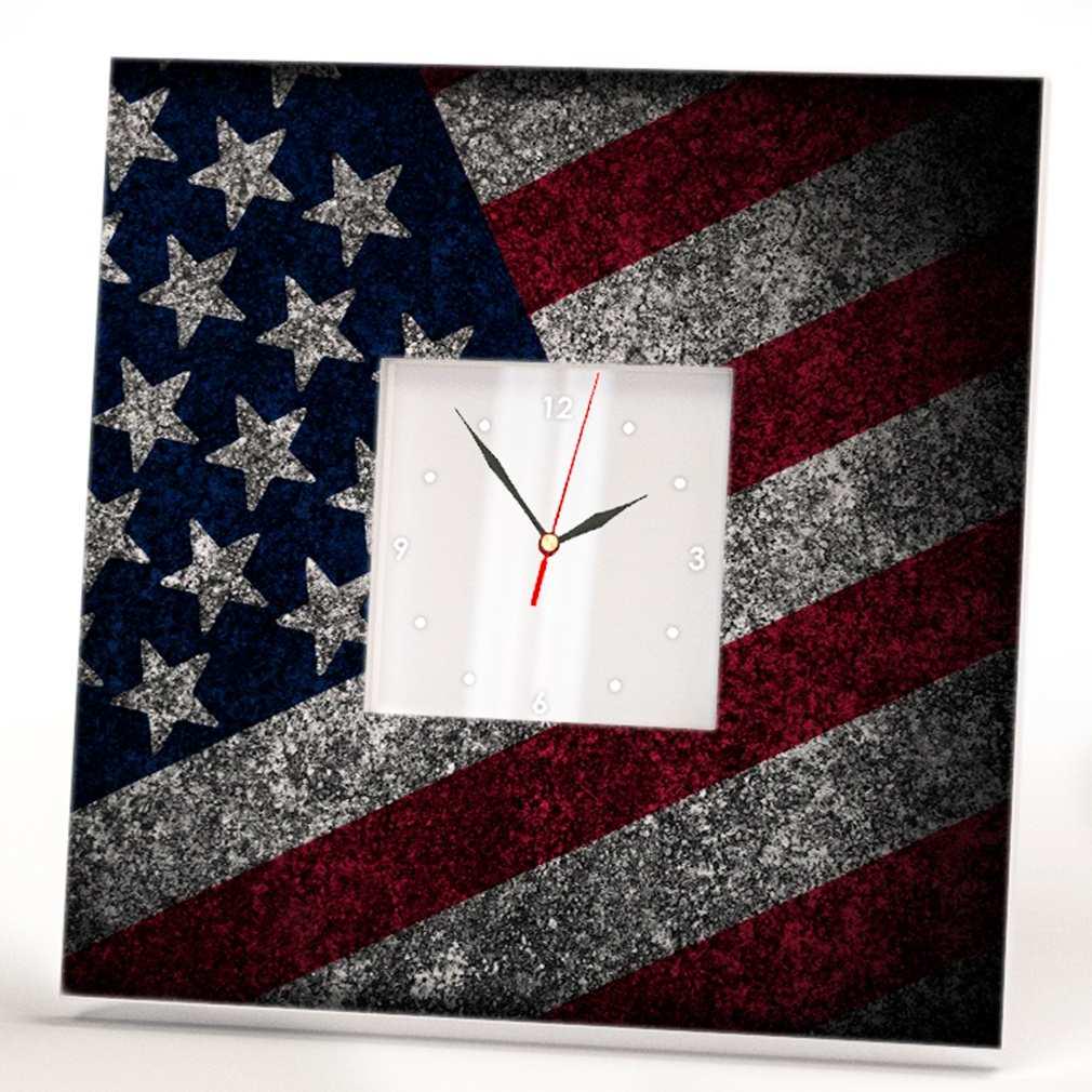 Часы настенные WonderCloud флаг США 260x260 мм (C03003)