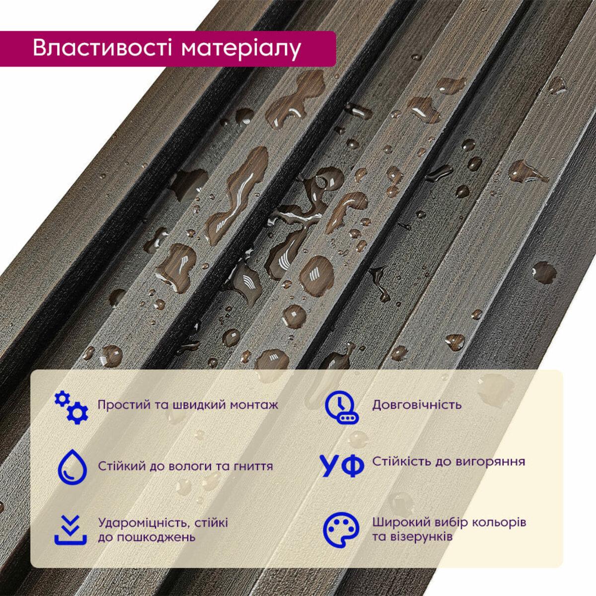Рельс декоративный WPC стеновой 3000х160х23 мм Венге (SW-00001537) - фото 4 Рельс декоративный WPC стеновой 3000х160х23 мм Венге (SW-00001537) - фото 4
