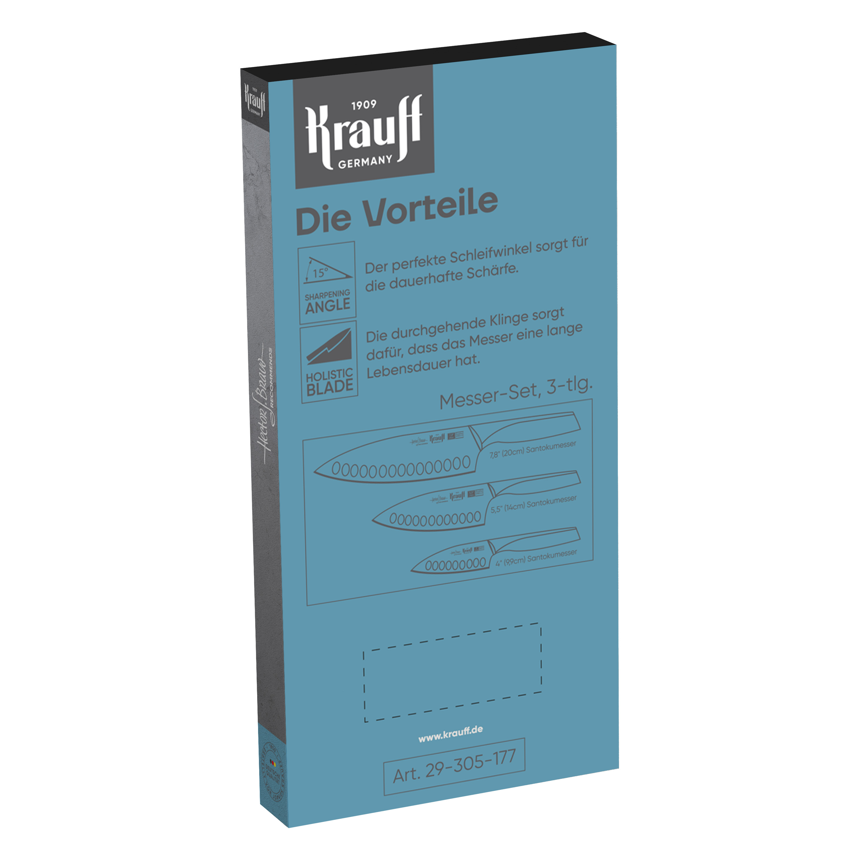 Набір цільнолитих ножів Krauff Prime Chef з кухонною дошкою 4 пр. (55-333-467) - фото 5 Набір цільнолитих ножів Krauff Prime Chef з кухонною дошкою 4 пр. (55-333-467) - фото 5