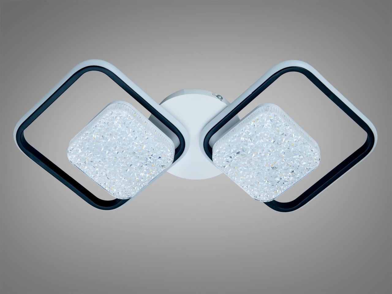 Люстра светодиодная потолочная для гостиной Diasha 2566WH+BK dimmer с дистанционным управлением Белый/Черный (2922743412)