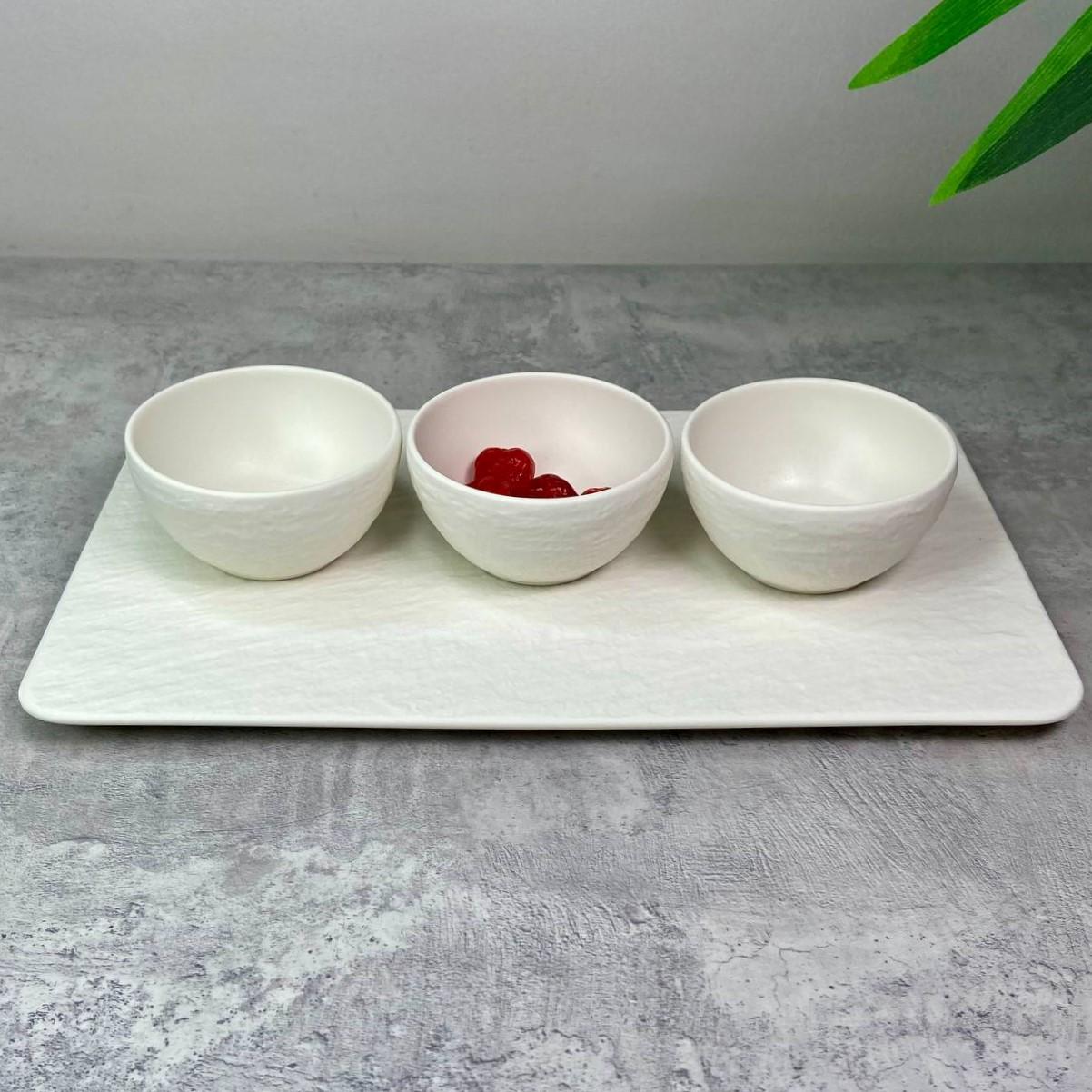 Набор соусников с подставкой Villeroy &amp; Boch Manufacture Rock Blanc 8х4 см 3 шт. (1042409023)