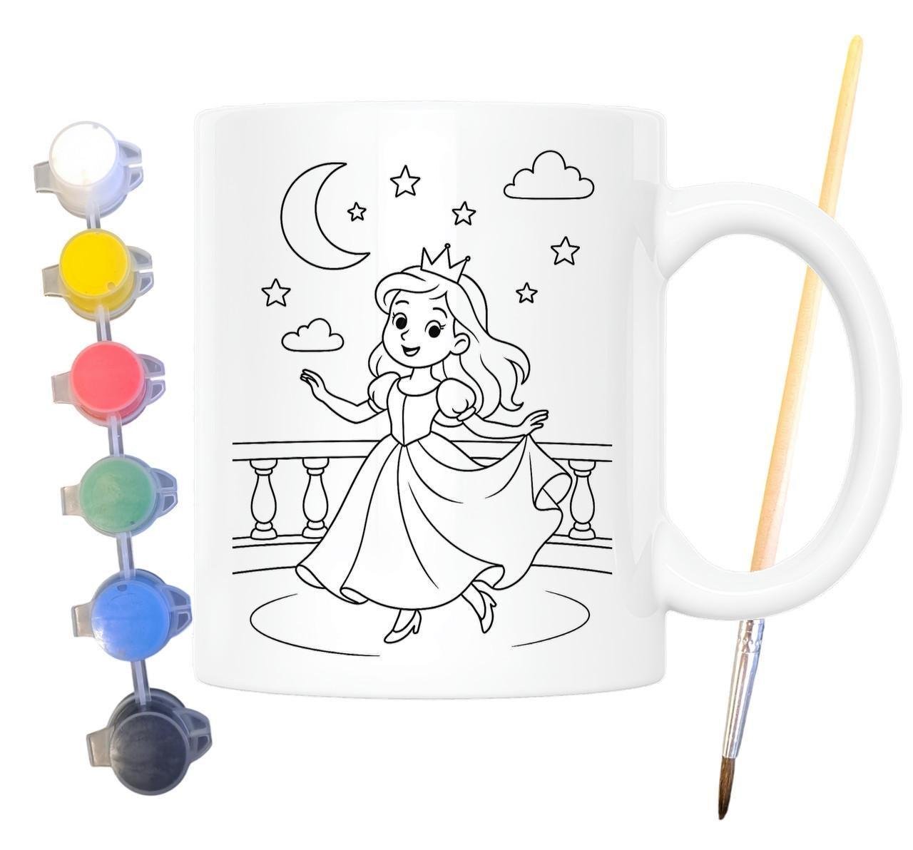 Набір для творчості кружка розмальовка Попелюшка за мотивами казки Шарля Перро 330 мл Білий (КР0131)