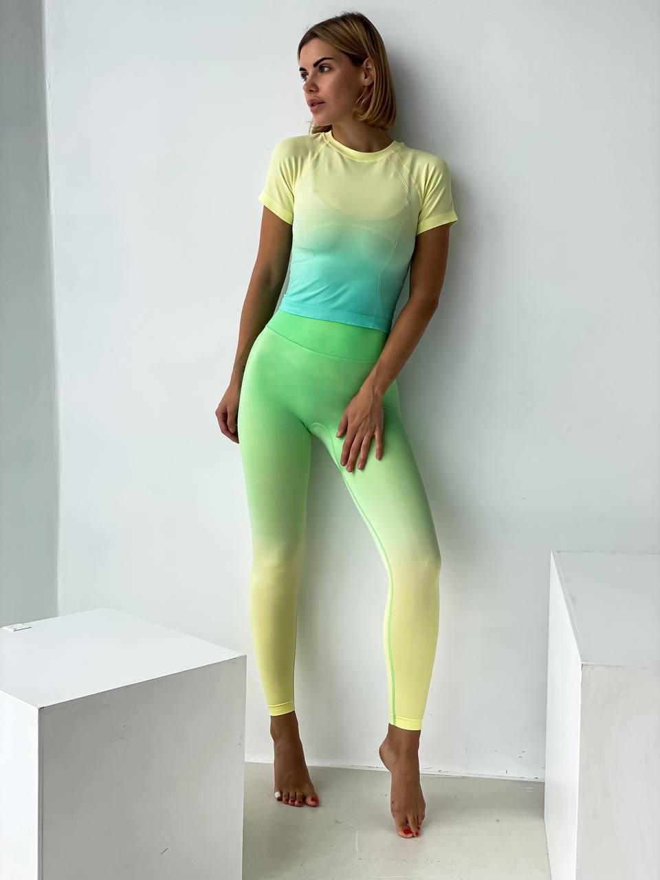Лосины женские с эффектом утяжки и пуш ап. L Салатовый (FS1646)