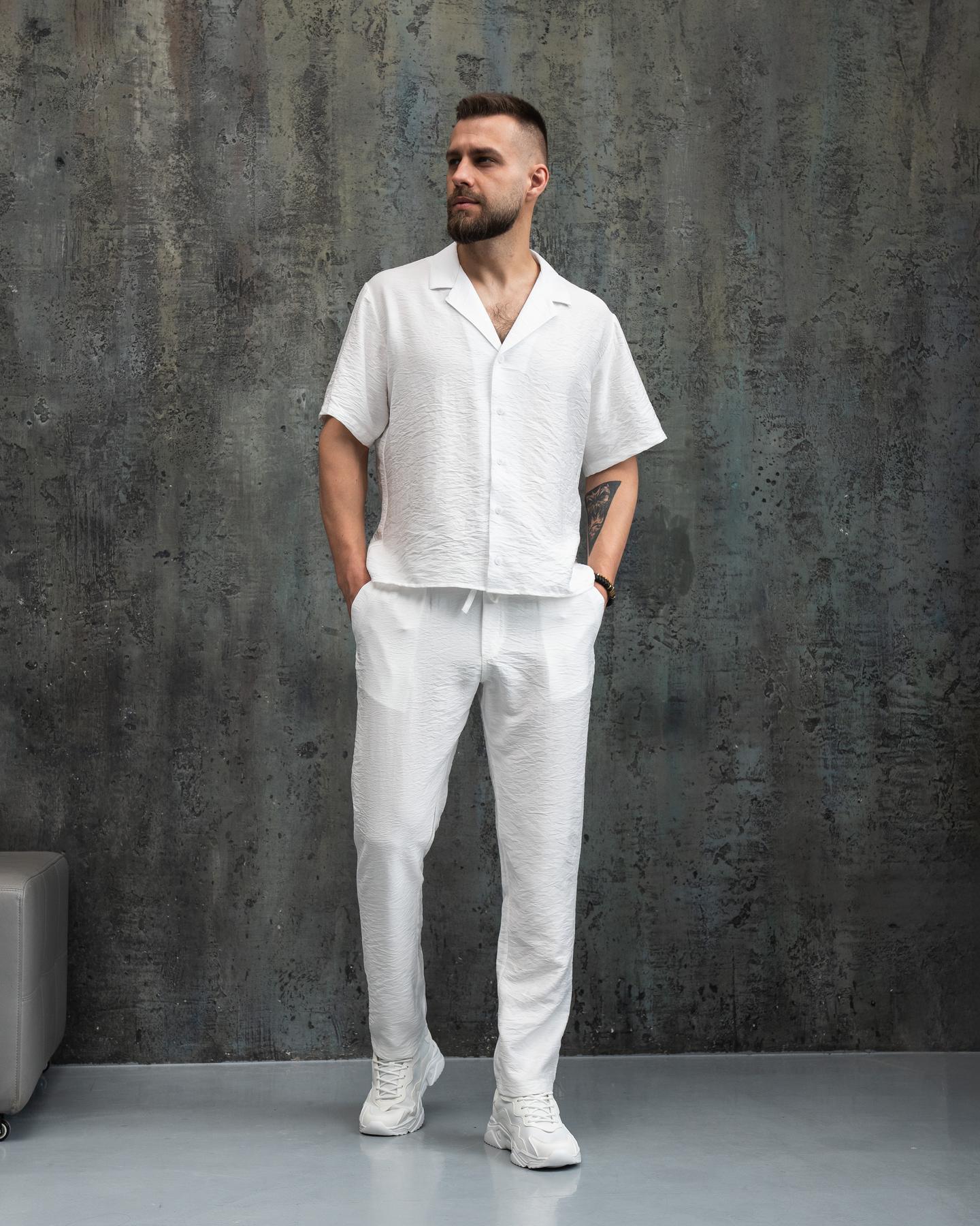 Костюм мужской летний Aero льняной S Белый (26374/3/1)