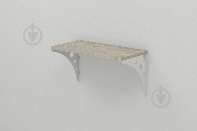 Полка настенная Ferrum-decor Ханди 2 240x600x240 металл Белый ДСП Шервуд 16 мм (XND0030)