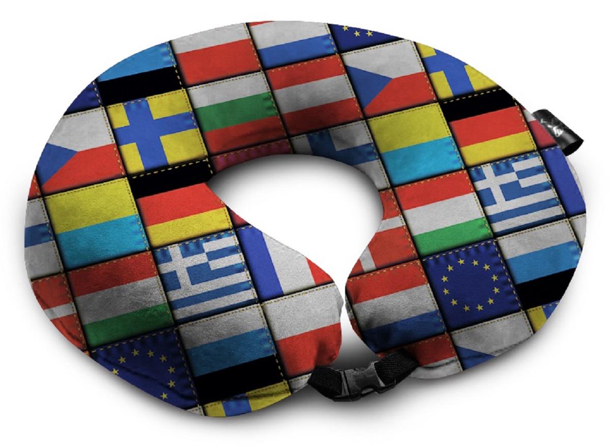 Подушка дорожная с рисунком Флаги стран (P0413)