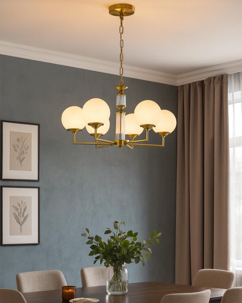 Люстра Edlin PL321163-6 Amiria E27 6x12W IP20 Латунный (28119641) - фото 2 Люстра Edlin PL321163-6 Amiria E27 6x12W IP20 Латунный (28119641) - фото 2